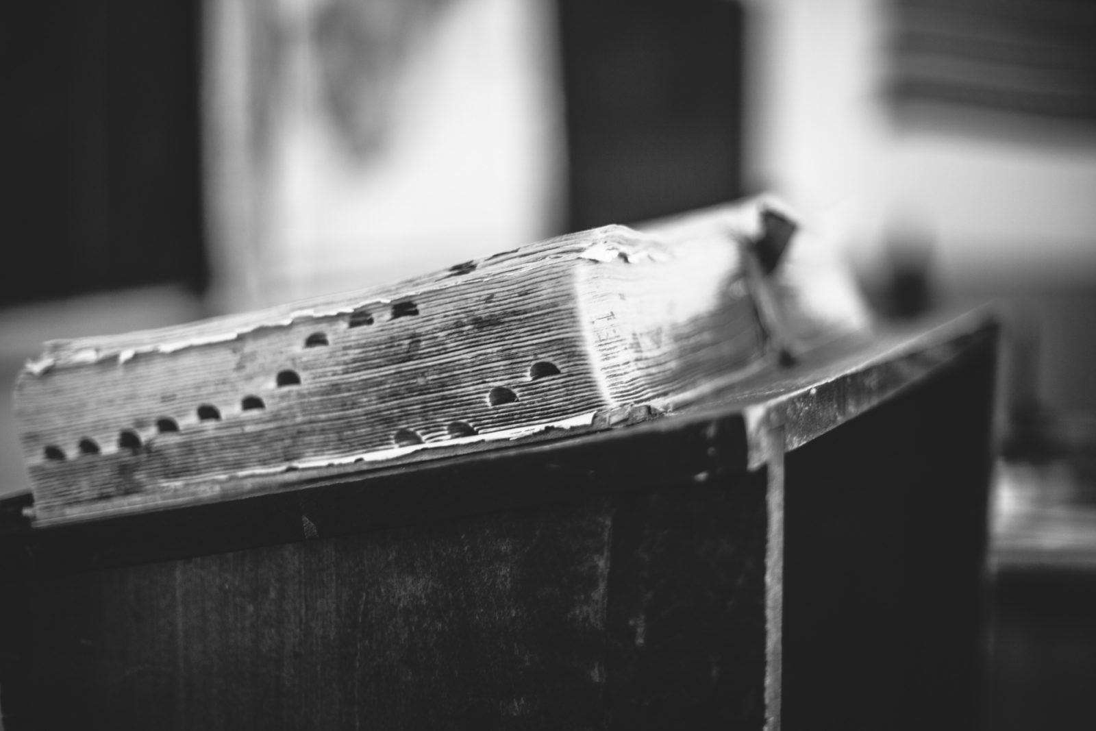 Antique bible black and white