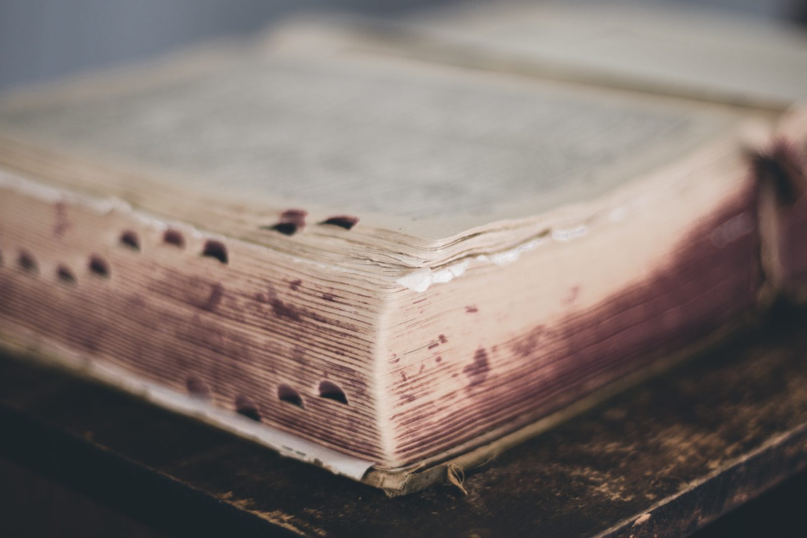 Antique bible corner blur
