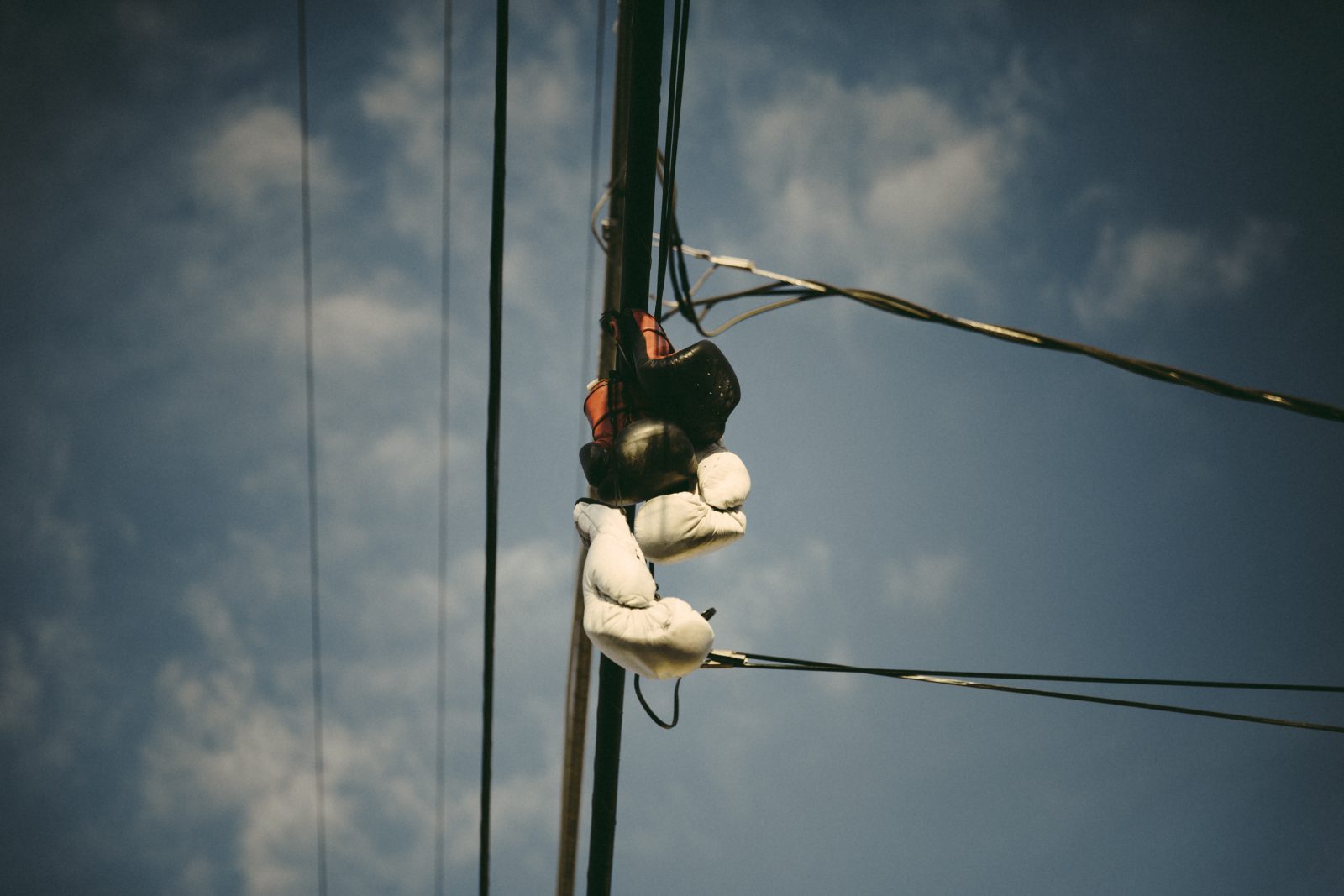 Gloves on a wire